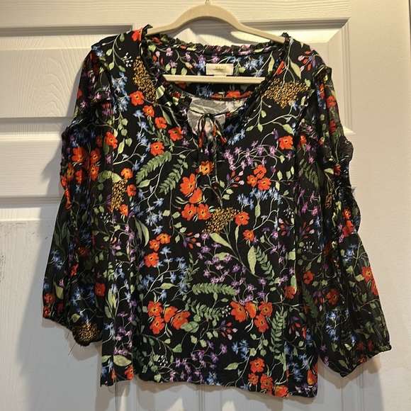 Anthropologie Maeve Jacquin Floral Peasant Blouse M Top - Picture 2 of 8
